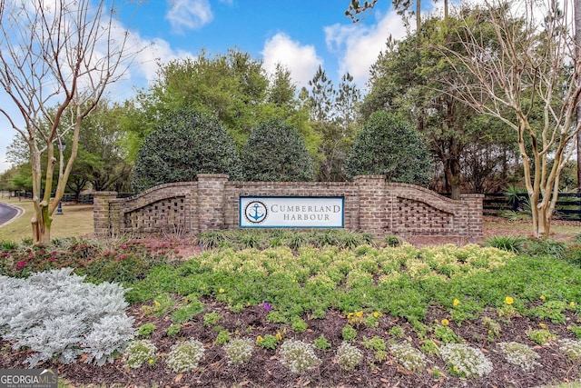 view of community sign