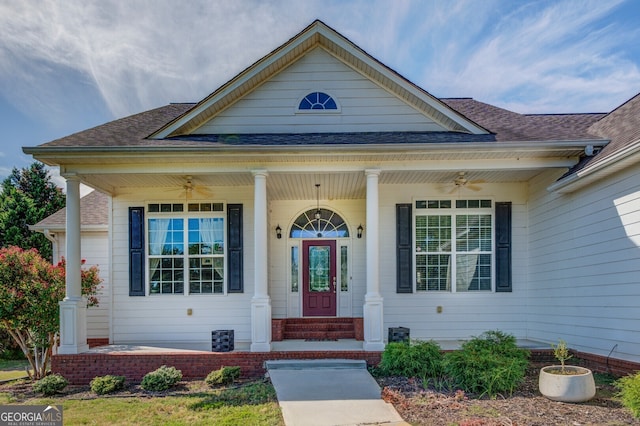 view of front of home with a porch