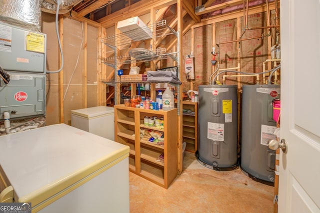 utility room featuring electric water heater