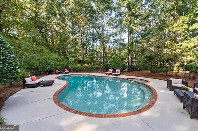 view of pool featuring a patio area