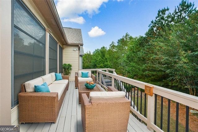 balcony featuring outdoor lounge area