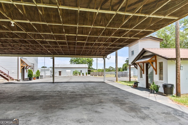 view of patio with a carport