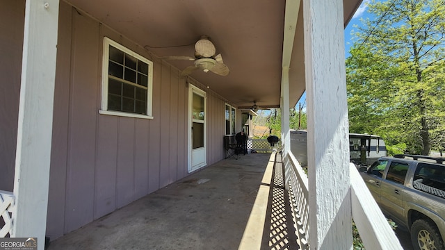 view of patio / terrace with ceiling fan