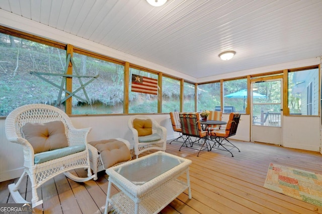 view of sunroom