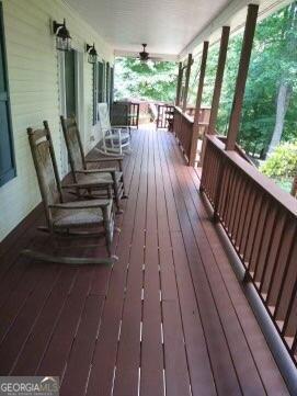 deck featuring a porch