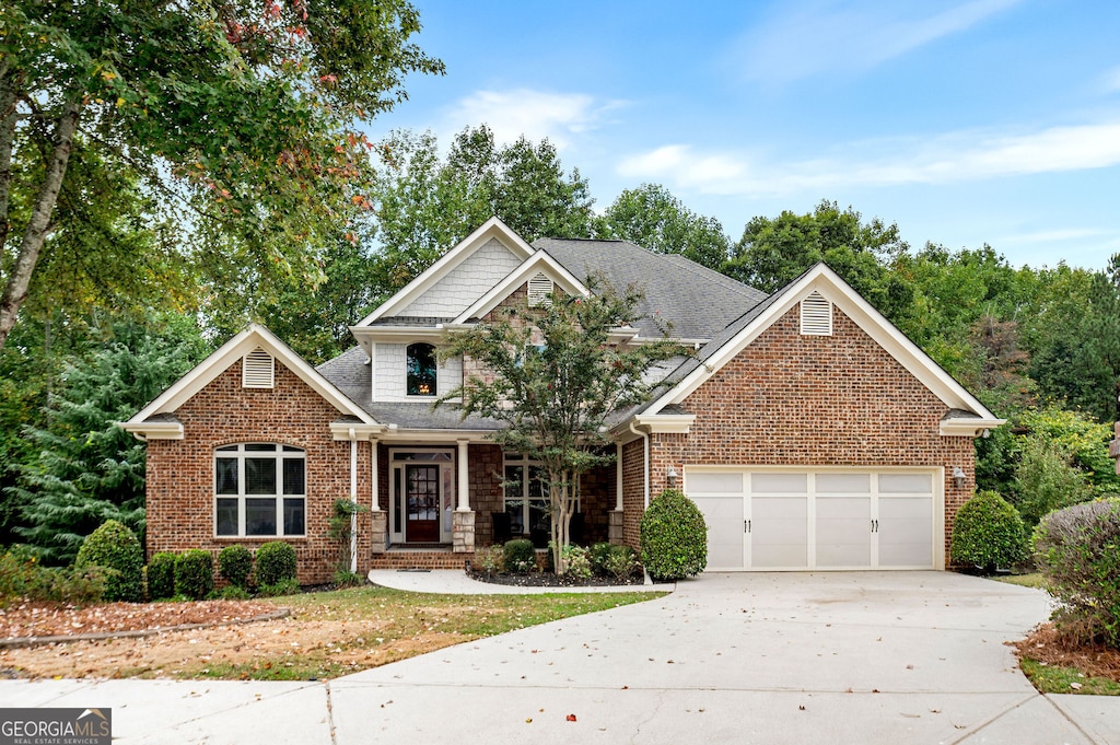 craftsman-style house with a garage