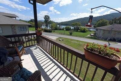 balcony with a mountain view