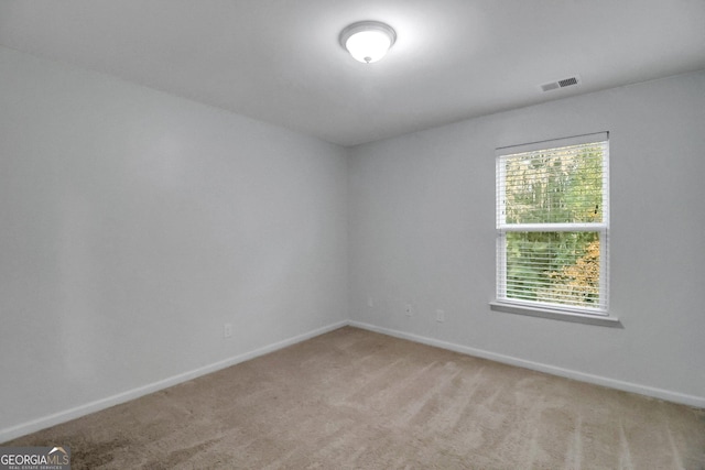 empty room featuring light colored carpet and plenty of natural light