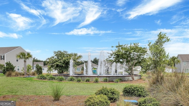 view of property's community with a yard