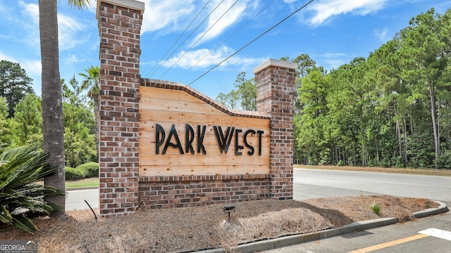 view of community sign