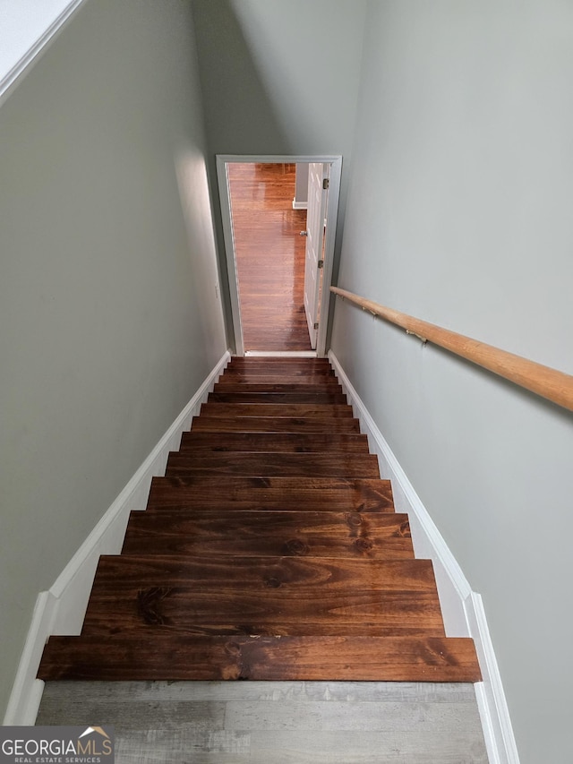 1080 Julian St, Bartow, GA 30413 - stairway featuring baseboards