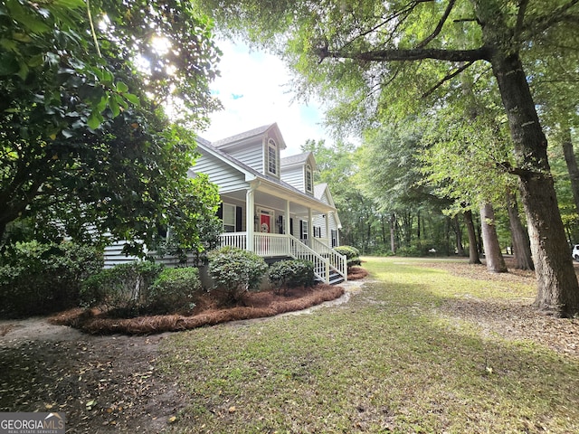 exterior space featuring covered porch