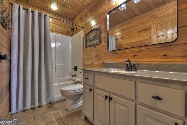 bedroom with wood ceiling, wood walls, light wood-type flooring, lofted ceiling, and ceiling fan