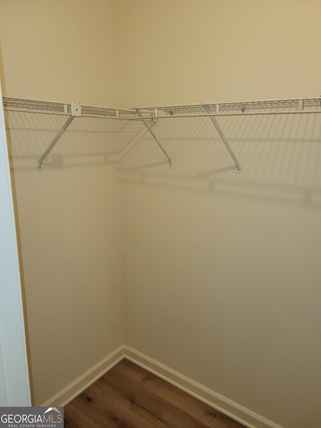 spacious closet featuring hardwood / wood-style floors