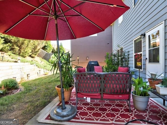 view of patio / terrace featuring area for grilling