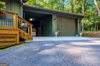 garage with driveway