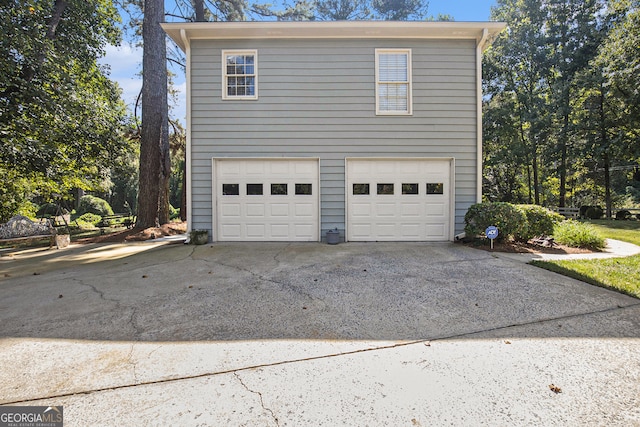 view of home's exterior featuring a garage