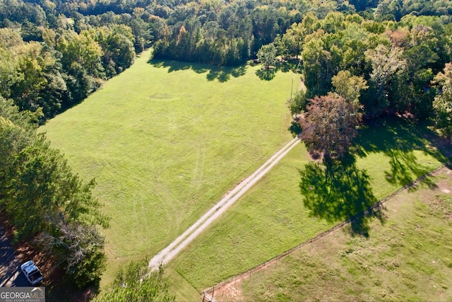 aerial view featuring a rural view