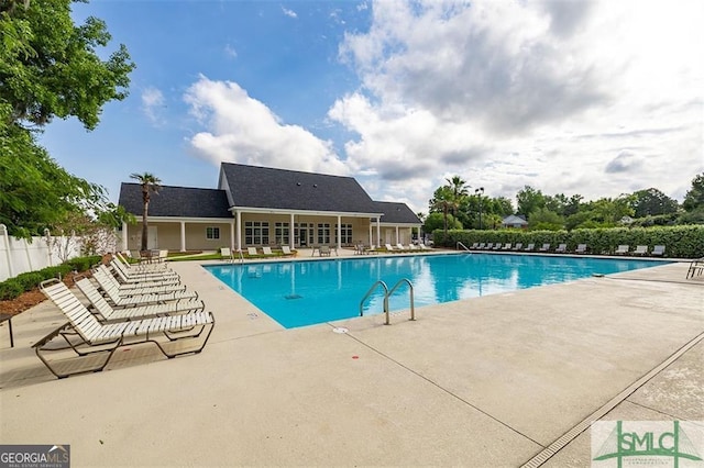 view of pool featuring a patio area