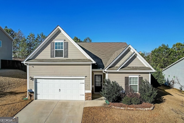 craftsman inspired home featuring a garage