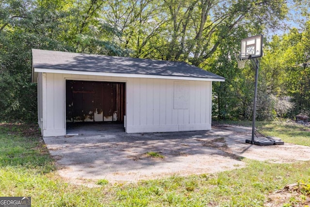 view of garage