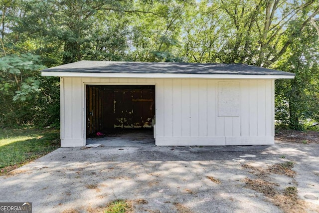 view of garage