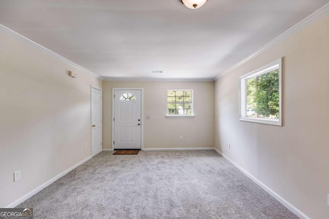 interior space with crown molding