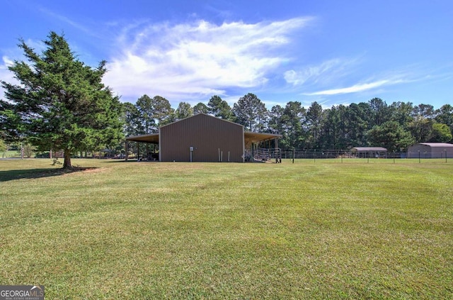 view of yard featuring a carport