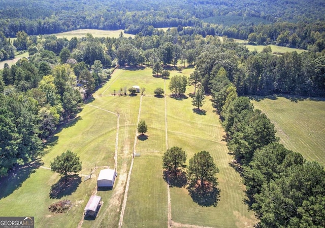 bird's eye view featuring a rural view