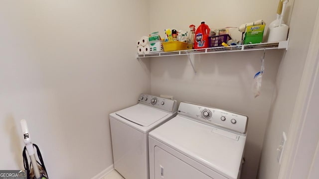 laundry room featuring washer and dryer