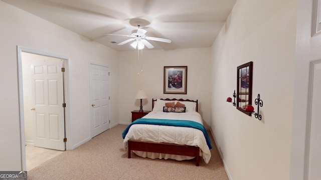 1461 Hada Ln, Lawrenceville, GA 30043 - bedroom featuring light carpet and a ceiling fan