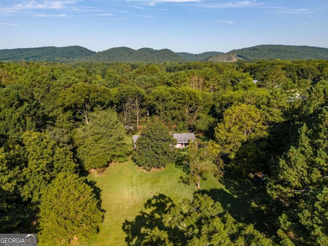 aerial view featuring a mountain view