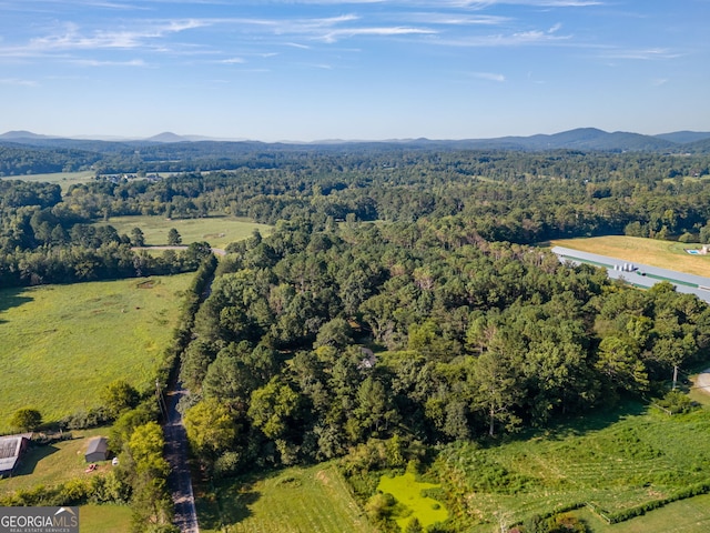 birds eye view of property featuring a mountain view