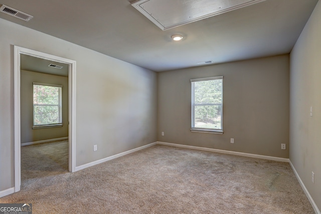 carpeted spare room featuring a healthy amount of sunlight