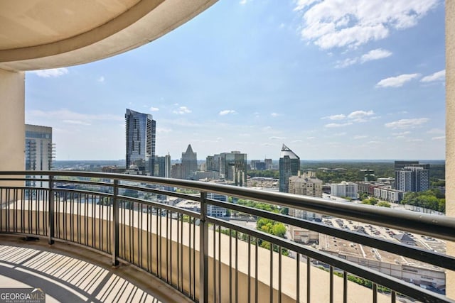 balcony featuring a view of city