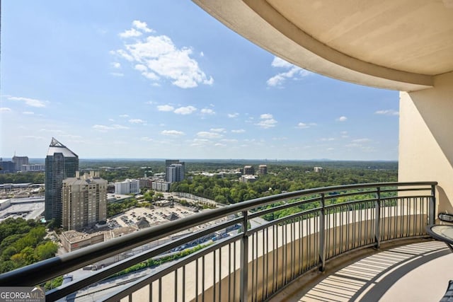 balcony with a view of city