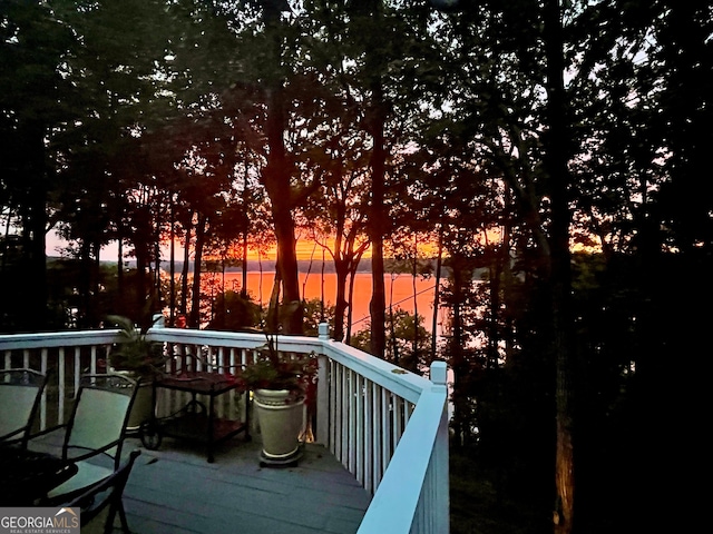 view of deck at dusk