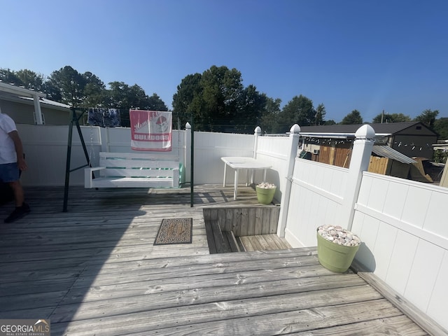 view of wooden deck