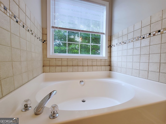 bathroom with a healthy amount of sunlight and a tub