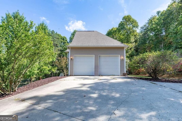 view of garage