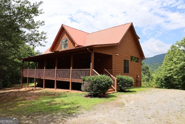 26 Clarice Ln, Sautee Nacoochee, GA 30571 - view of front of property with covered porch and metal roof