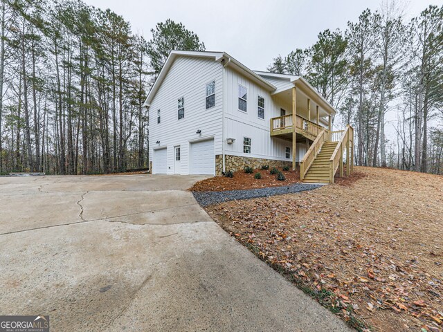 view of home's exterior featuring a garage