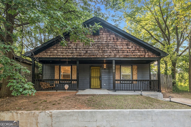 view of front of house with a porch