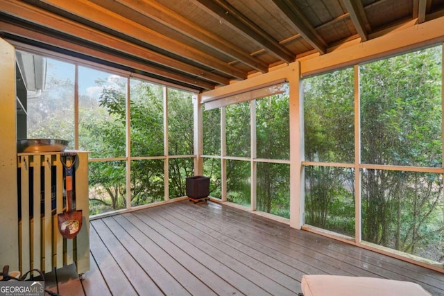 view of unfurnished sunroom