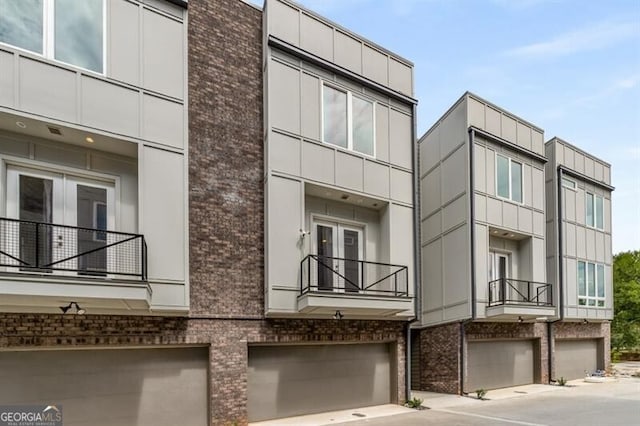 view of building exterior with a garage