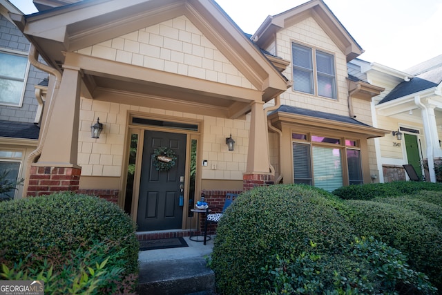 entrance to property with covered porch