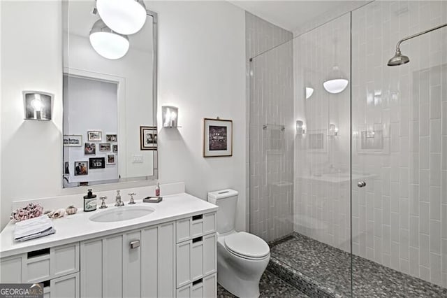 3630 Peachtree Rd Unit Ph3302, Atlanta, GA 30326 - full bathroom with toilet, tiled shower, and vanity