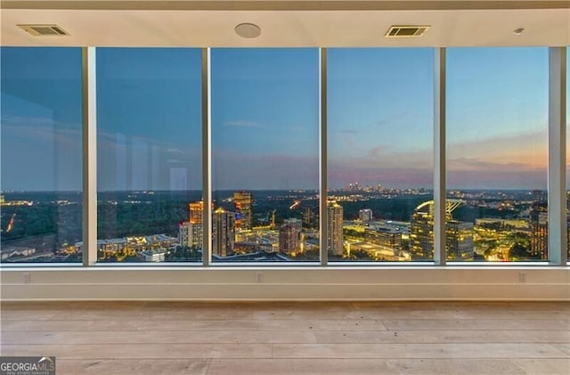 interior space with hardwood / wood-style flooring