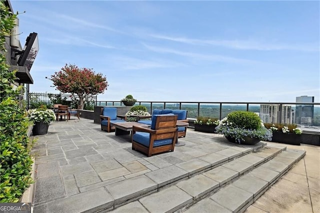 view of patio featuring an outdoor living space