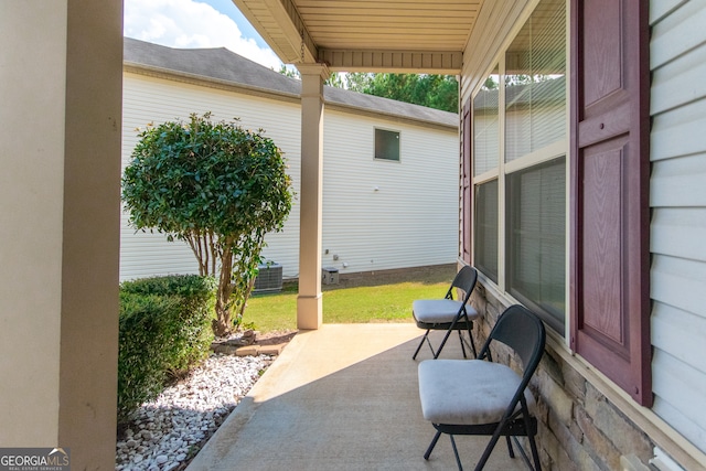 view of patio with central AC unit